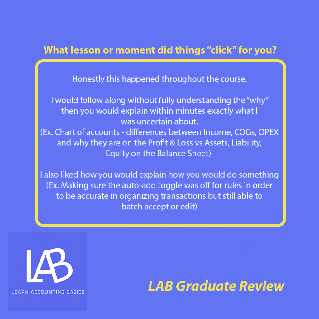 What lesson or moment did things click for you