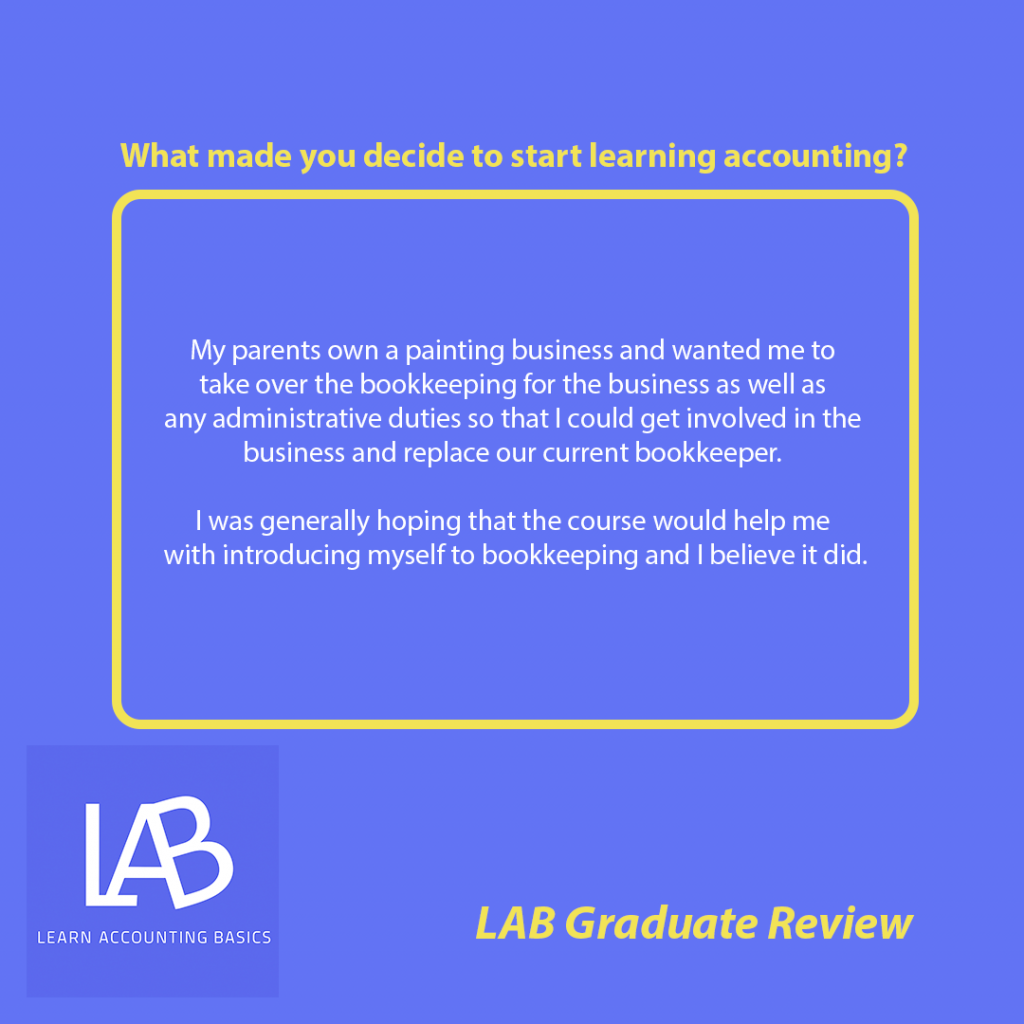 Why did you decide to learn accounting