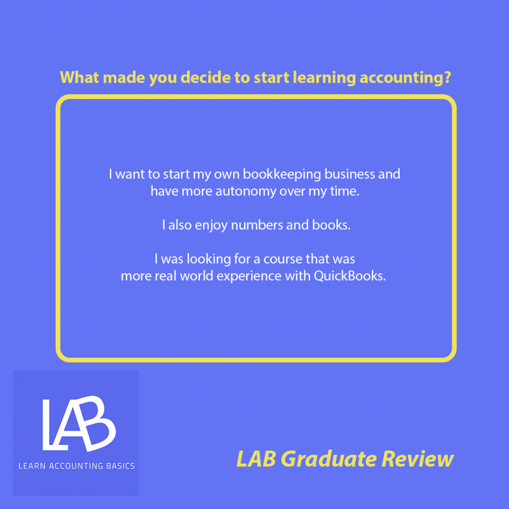 Why did you decide to learn accounting